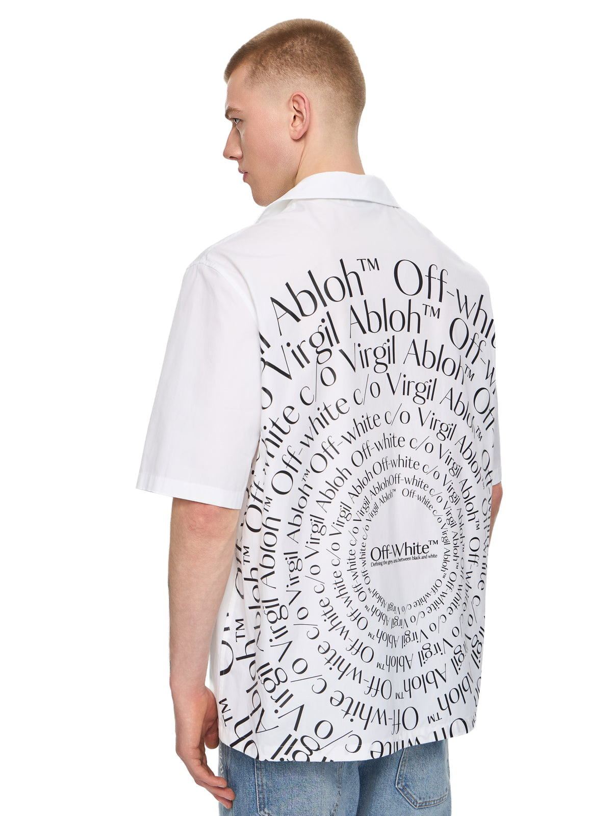 OFF WHITE Circle Off Bowling Shirt WHITE 44XGG01FS26F006