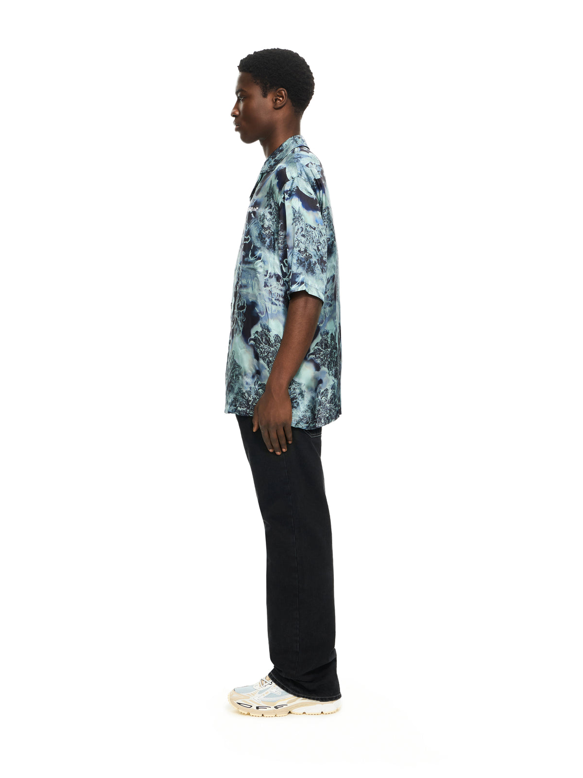 OFF WHITE Land&Sky Bowling Shirt MULTICOLOR BLUE 44XGG01FS26F00B