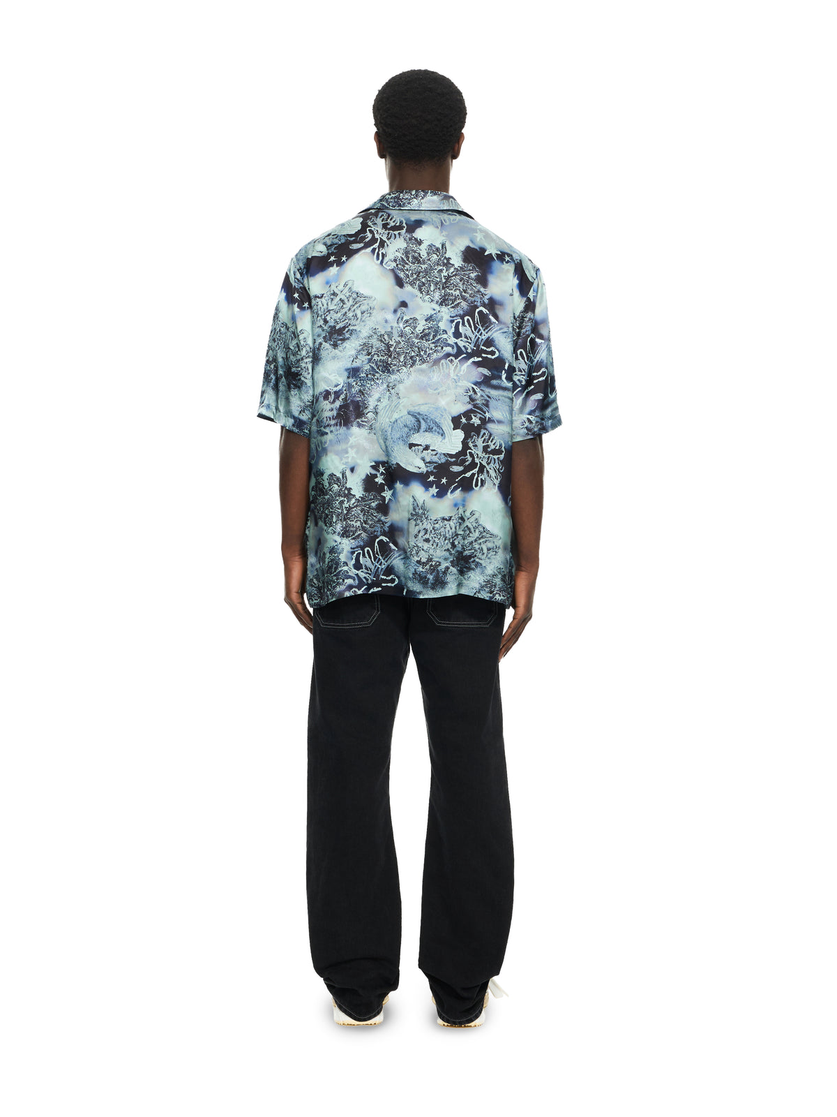 OFF WHITE Land&Sky Bowling Shirt MULTICOLOR BLUE 44XGG01FS26F00B