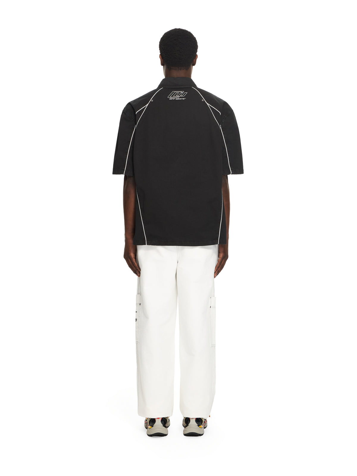 OFF WHITE Garment-Dyed Sporty Bowling Shirt BLACK 44XGG01IS26F001