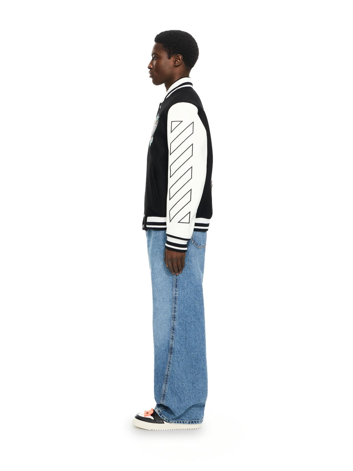 OFF WHITE Royal Jewels Varsity Jacket BLACK 44XJA122S26L001