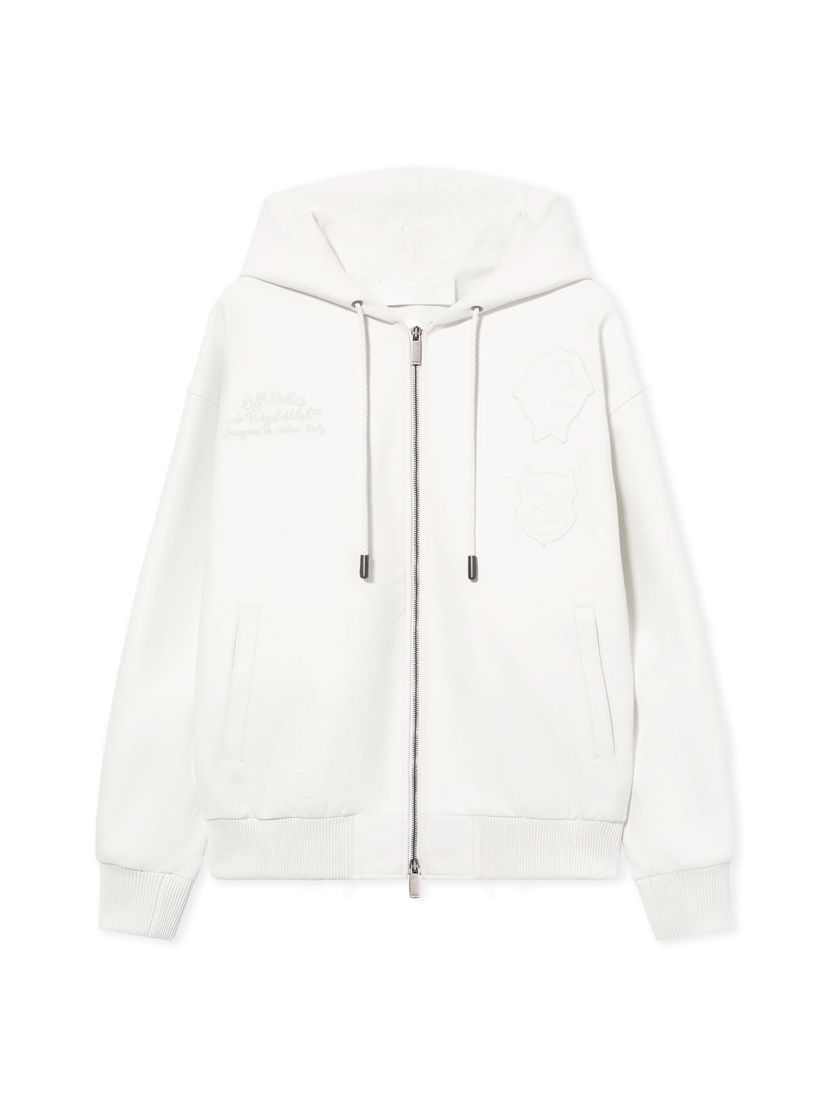OFF WHITE Royal Team Embroidery Zip Hoodie WHITE 44XJA13RS26L003
