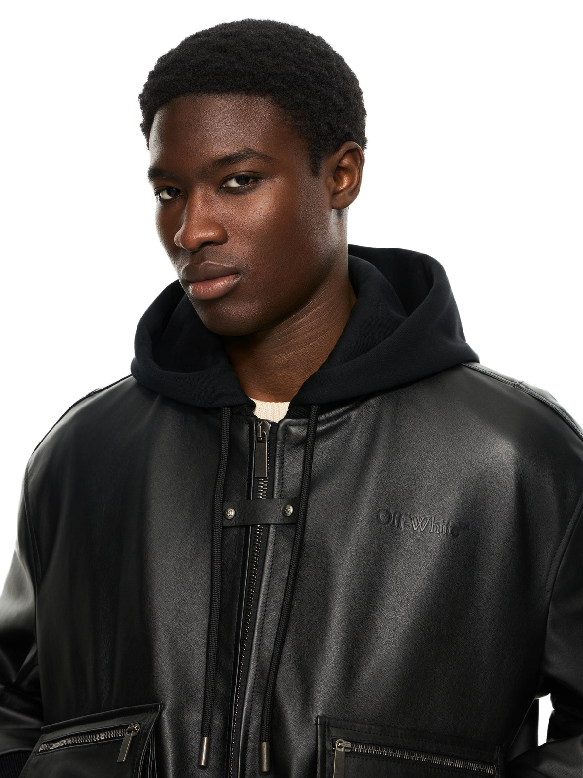 OFF WHITE Book Fleece Hoodie Bomber BLACK 44XJA13SS26L001