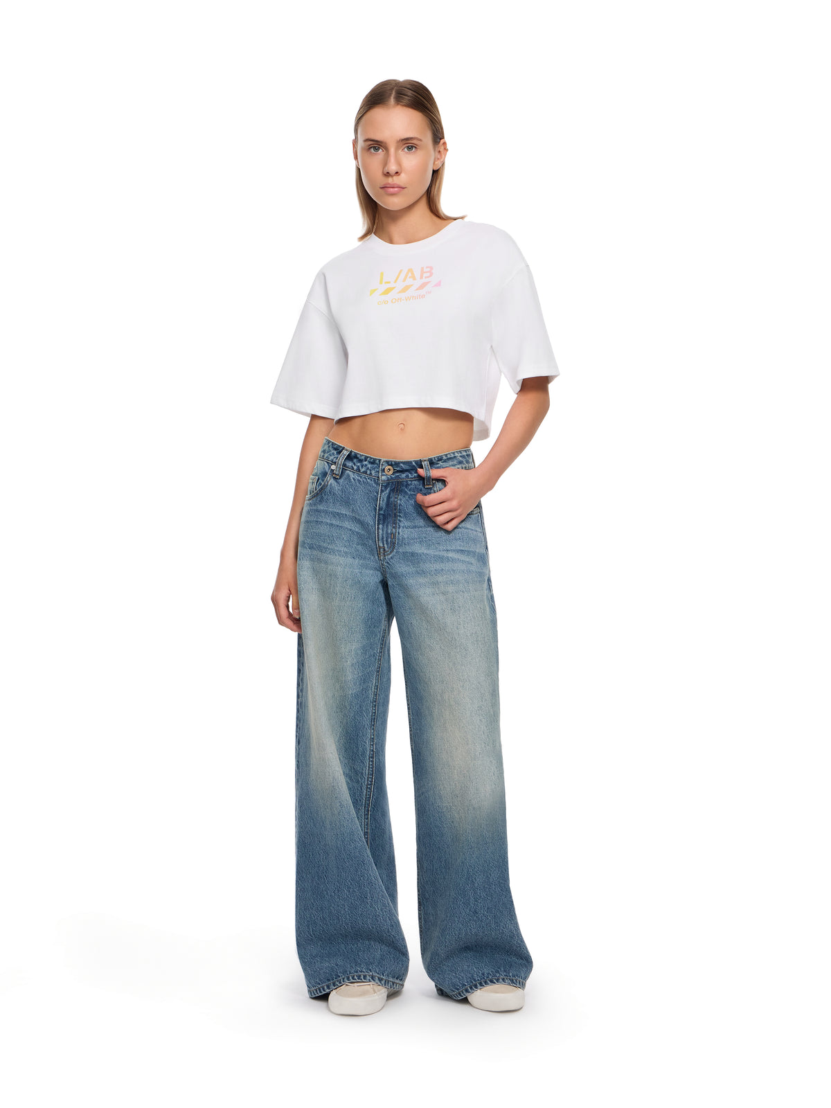 L/AB Gradient Logo Cropped T-Shirt