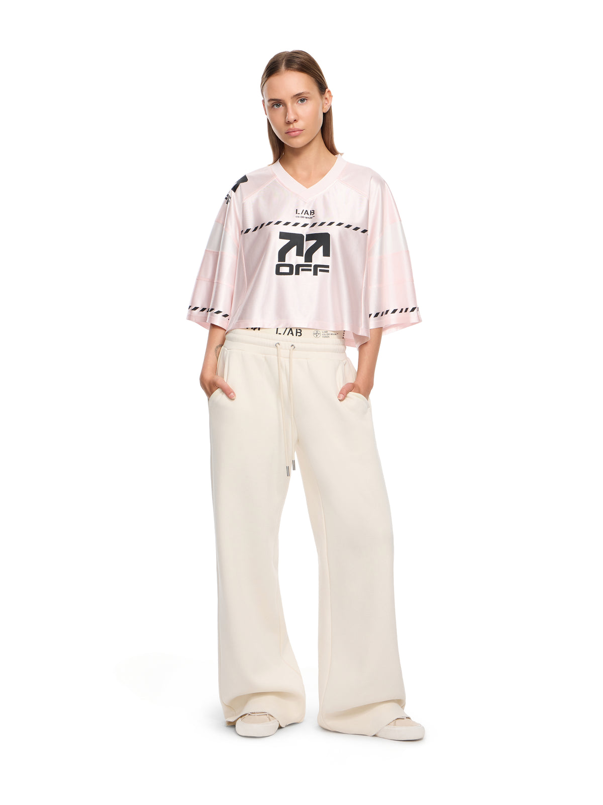 L/AB Cropped Graphic Jersey Top