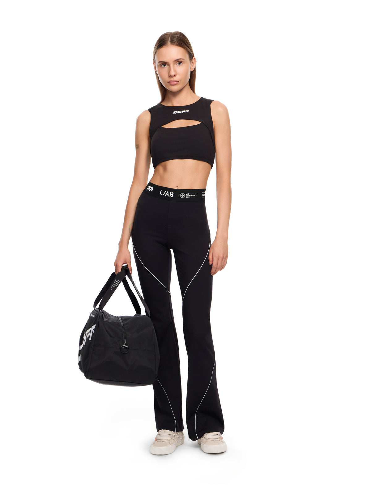 L/AB Cut-Out Logo Crop Top