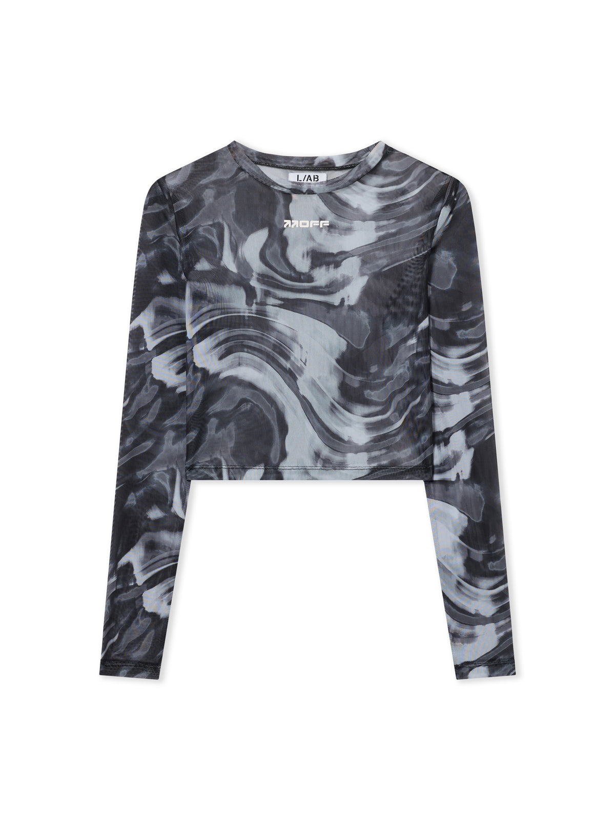 L/AB Mesh Printed Crop Top