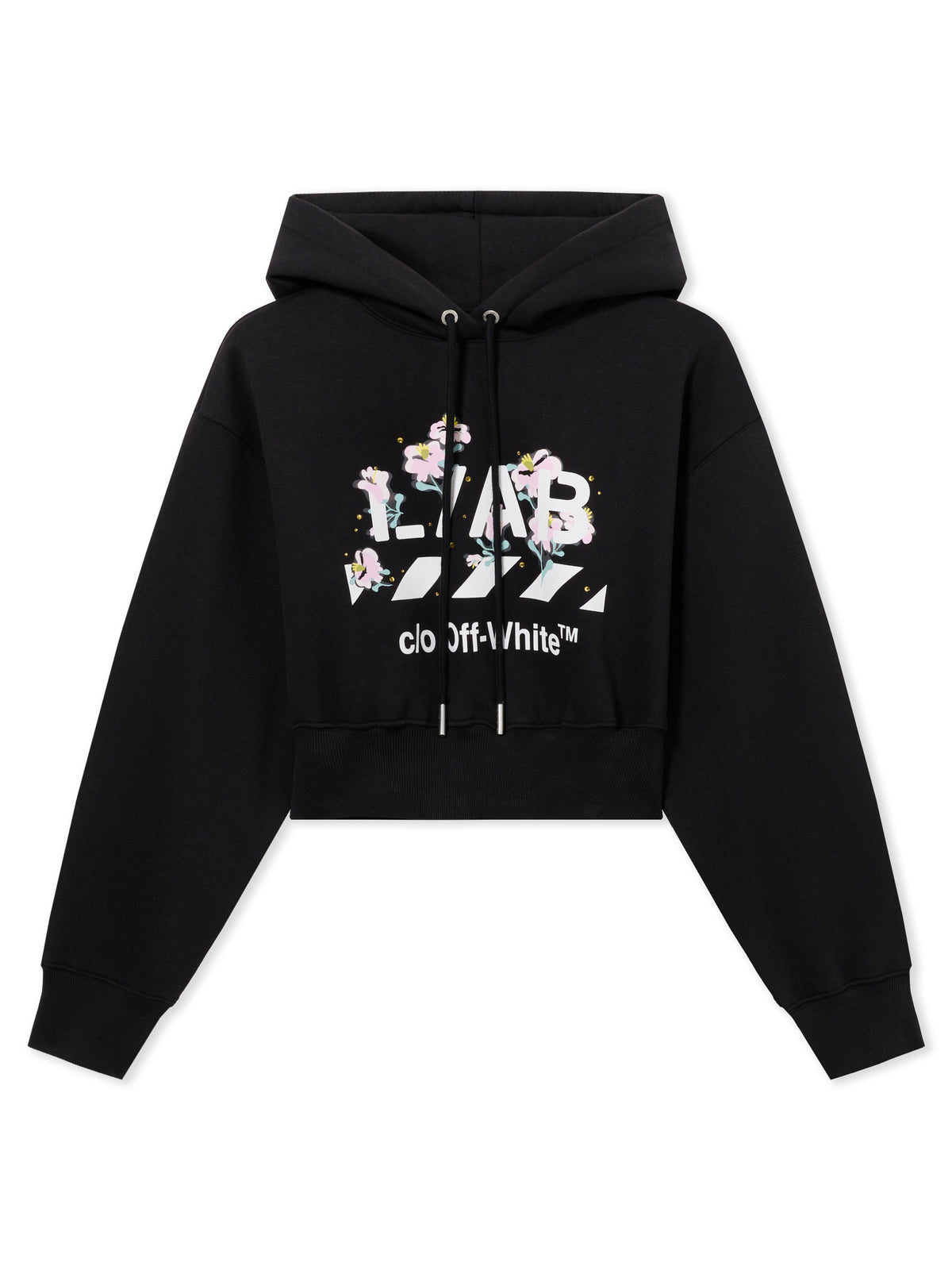L/AB Crystal Embellished Cropped Hoodie