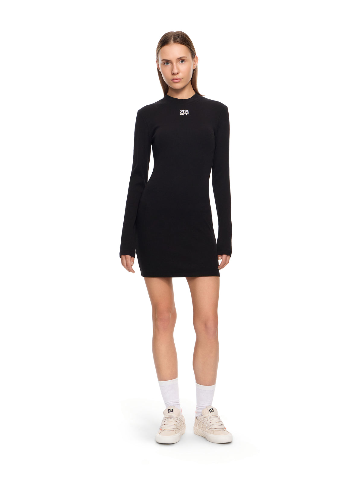 L/AB Long-Sleeved Fitted Rib Dress