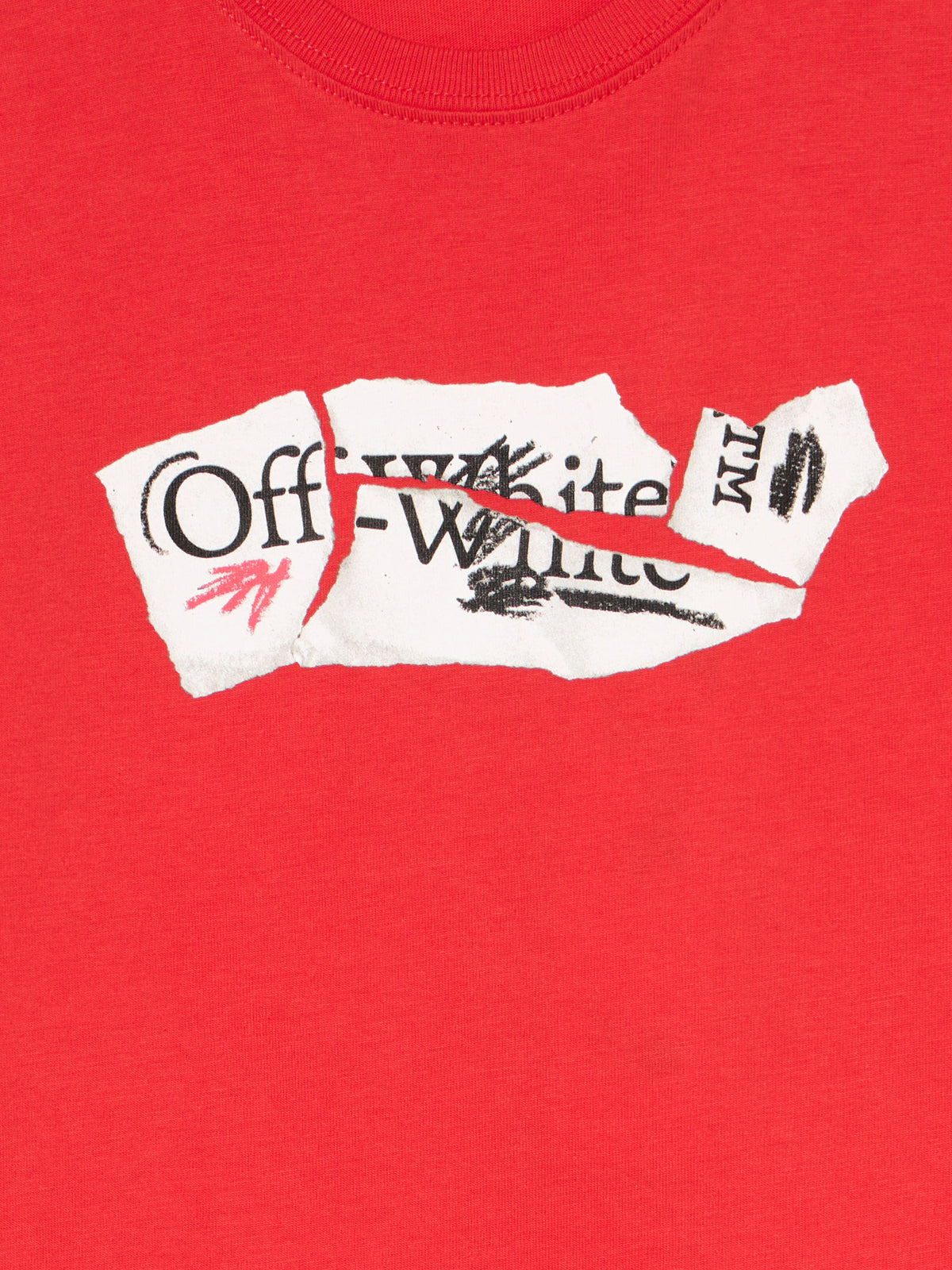OFF WHITE Arrow Collage T-Shirt RED - WHITE OBAA002F25JER004
