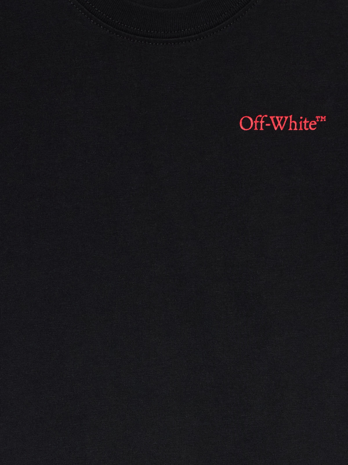 OFF WHITE Arrow Outline Flock Logo T-Shirt BLACK - RED OBAA002F25JER00D