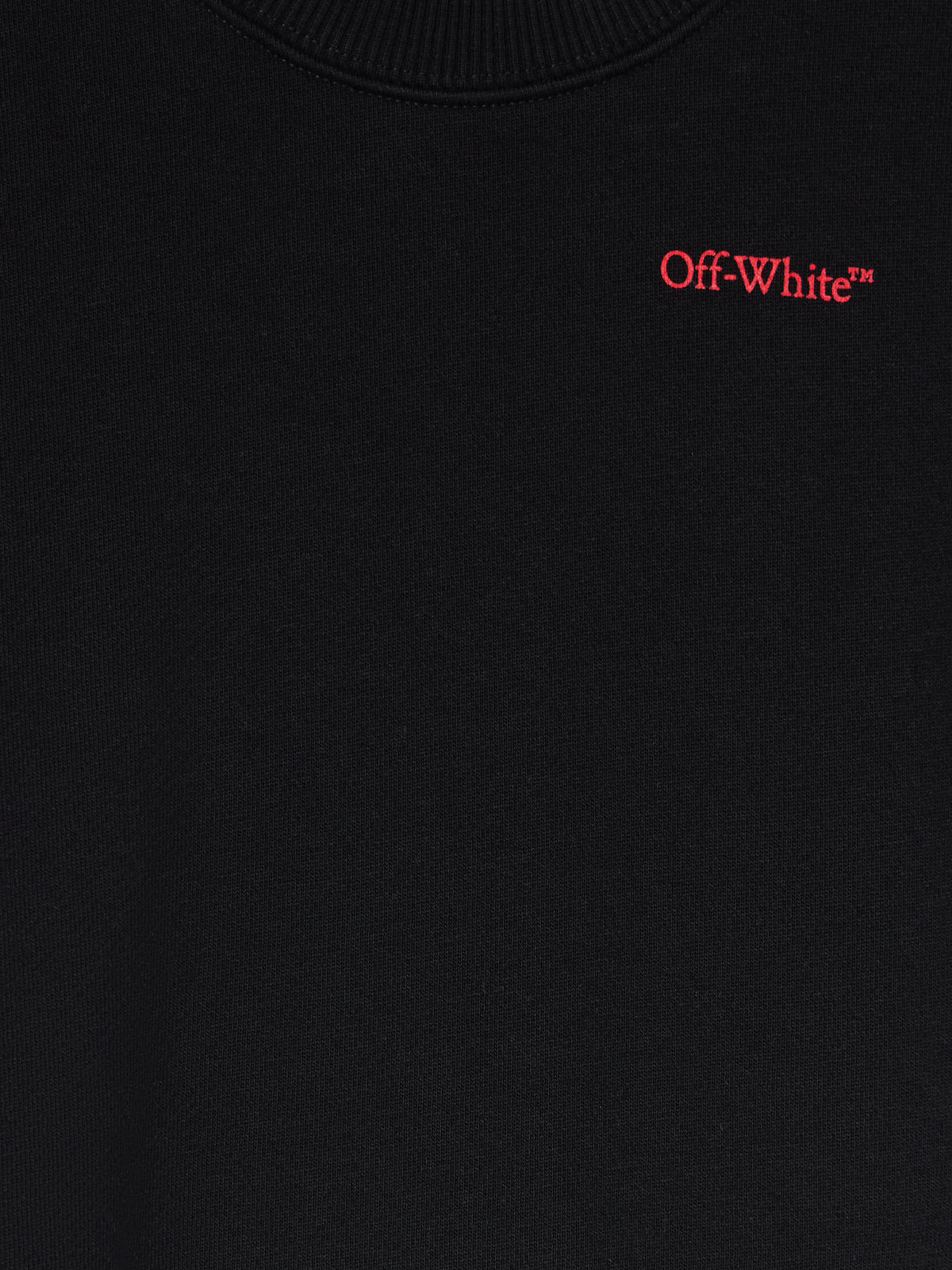 OFF WHITE Arrow Outline Flock Crew Sweatshirt BLACK - RED OBBA001F25FLE007