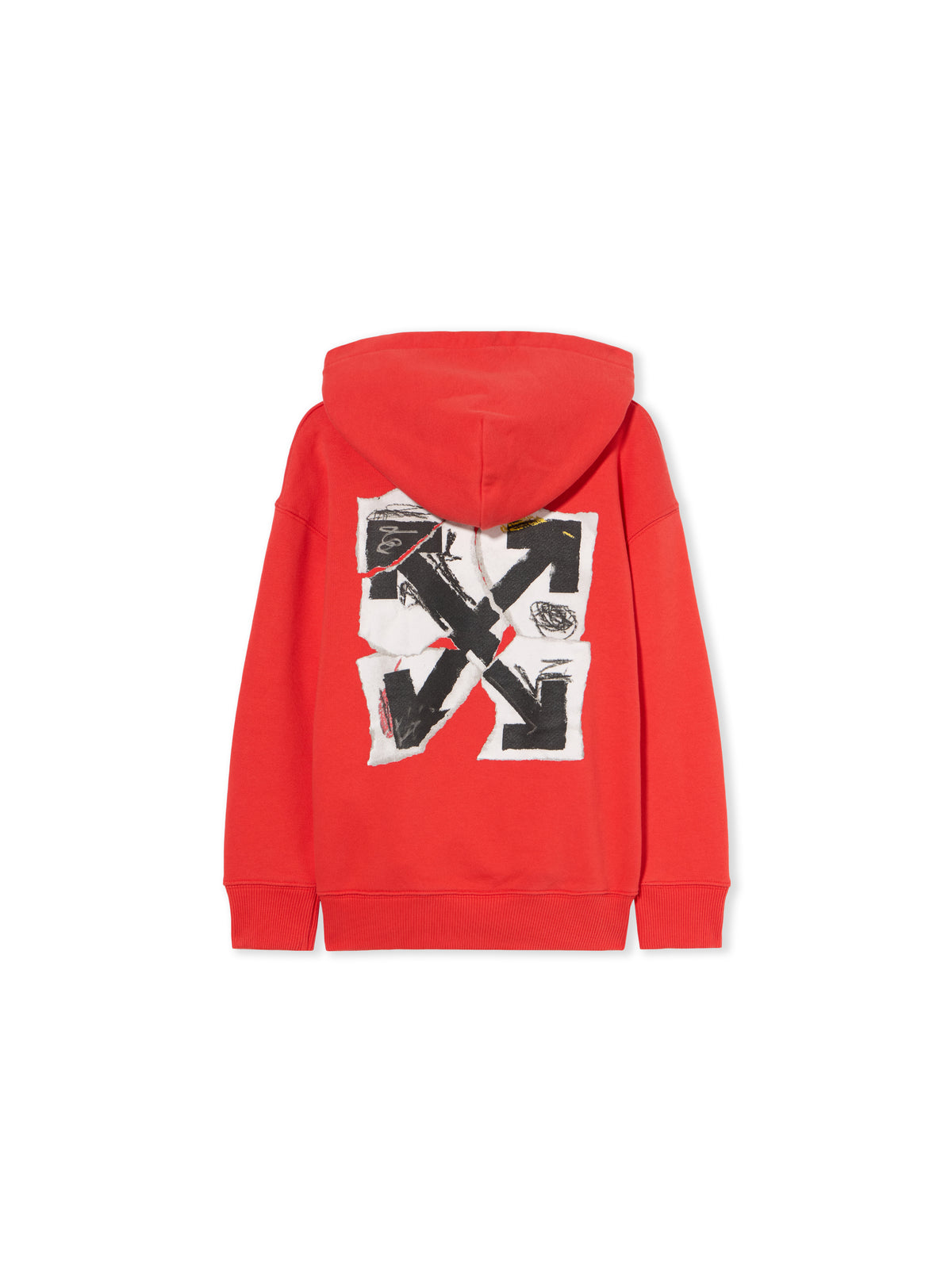 OFF WHITE Arrow Collage Logo Hoodie RED - WHITE OBBB001F25FLE003