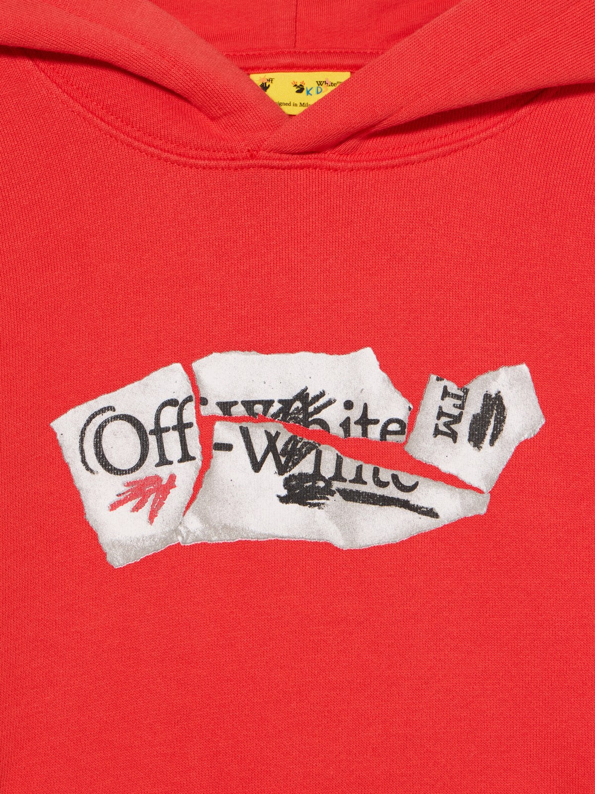 OFF WHITE Arrow Collage Logo Hoodie RED - WHITE OBBB001F25FLE003