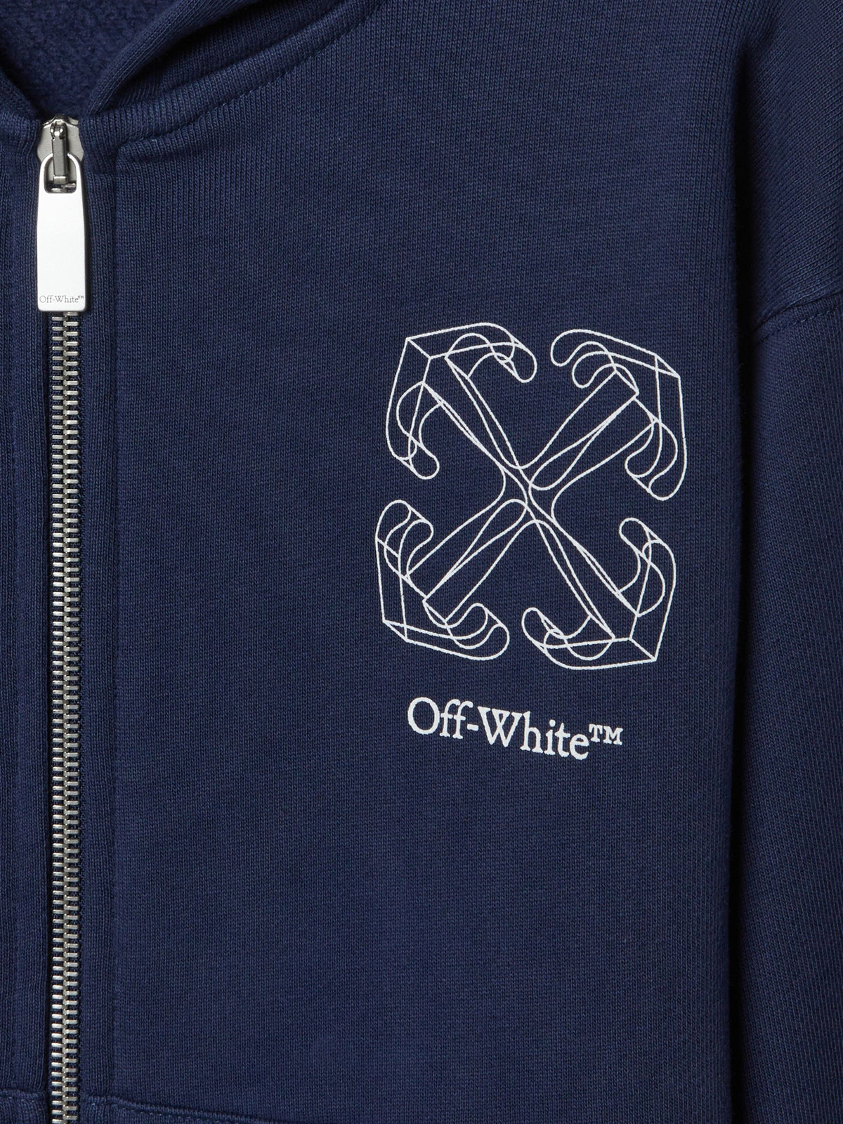 OFF WHITE Arrow 3D Hoodie Zip BLUE OBBE001F24FLE004