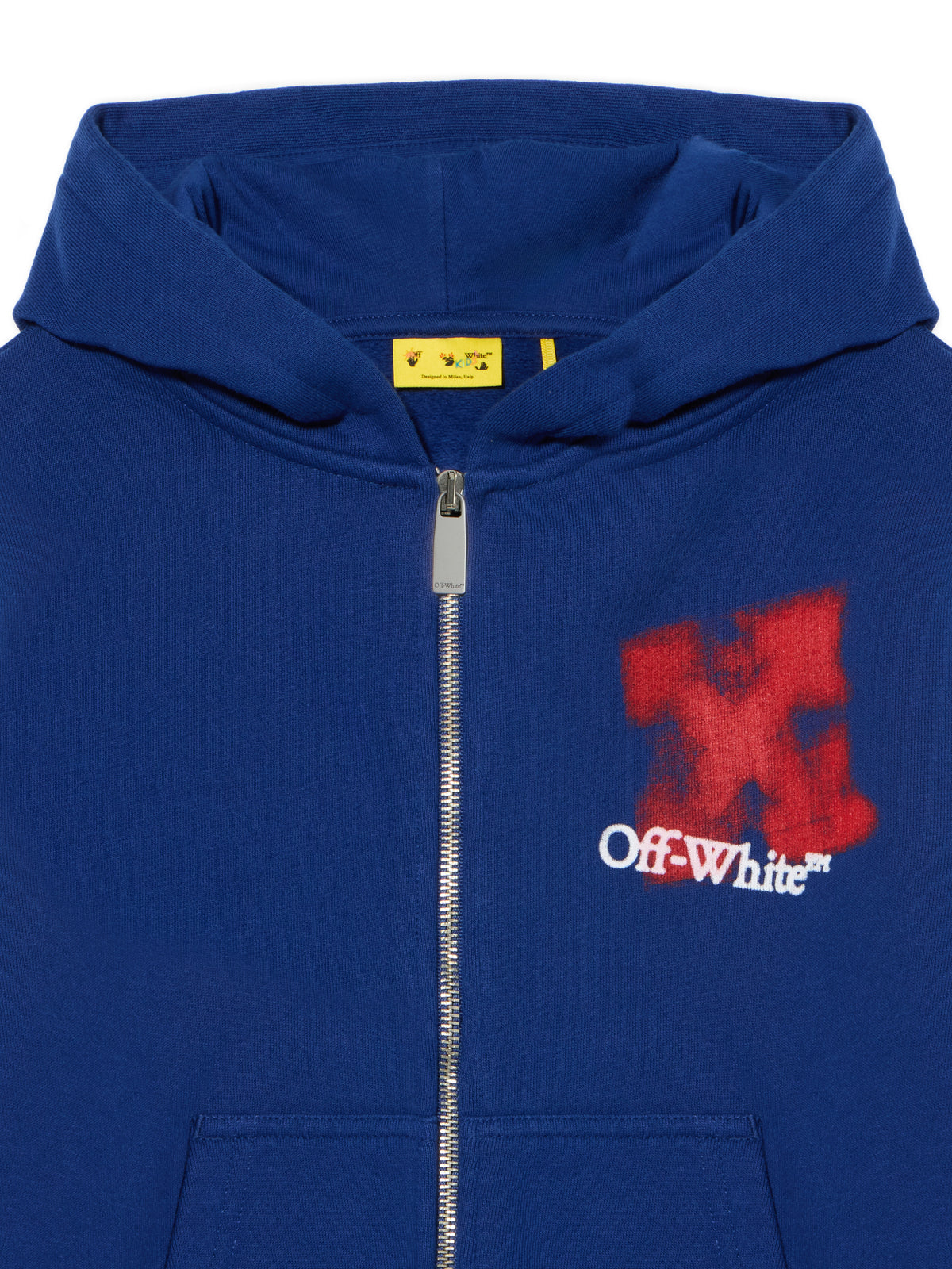 OFF WHITE Arrow Spray Zip Logo Hoodie BLUE - RED OBBE001F25FLE001