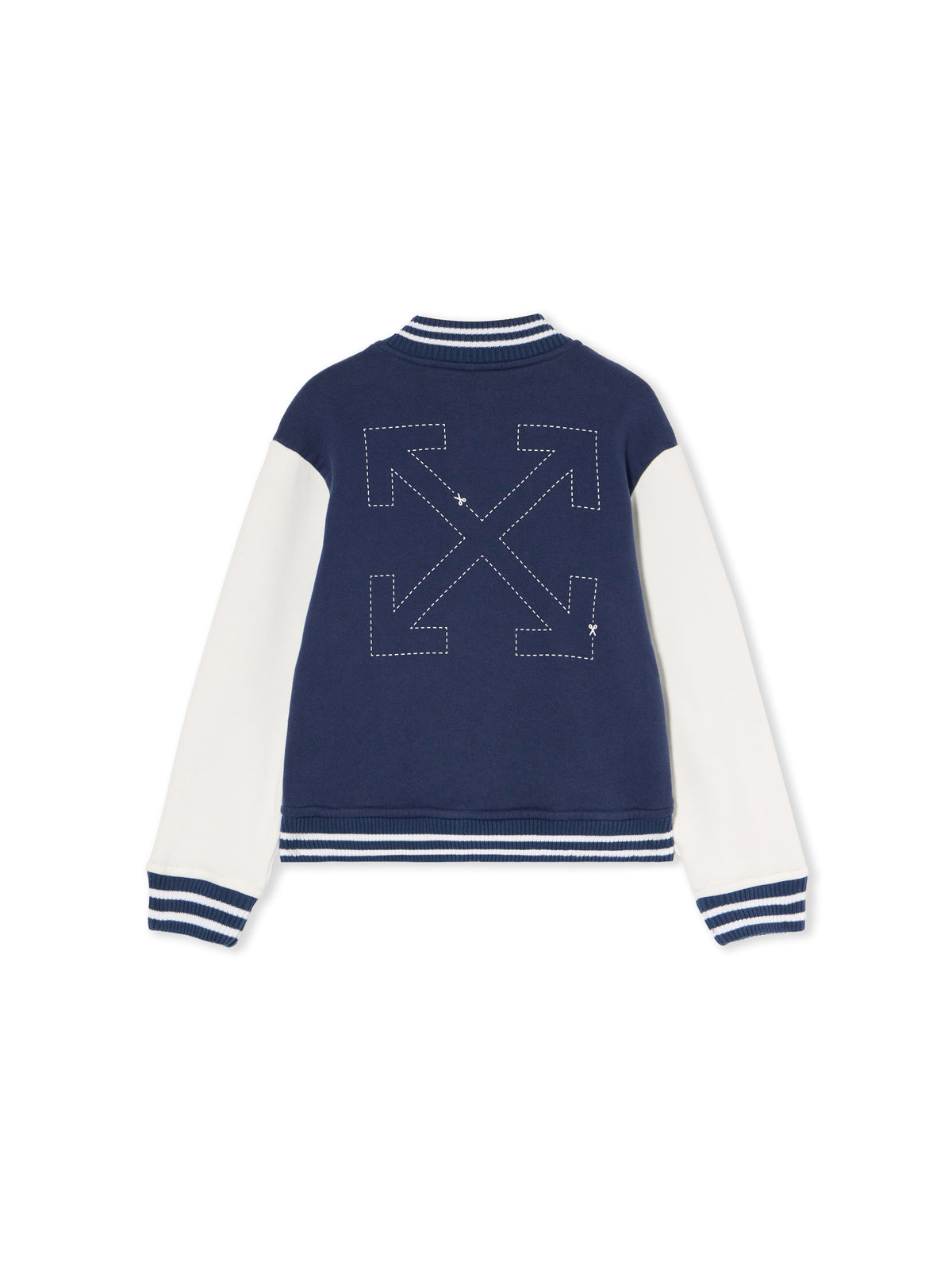 OFF WHITE Arrow Dotline Varsity Jacket NAVY BLUE - WHITE OBEH004F25FLE001