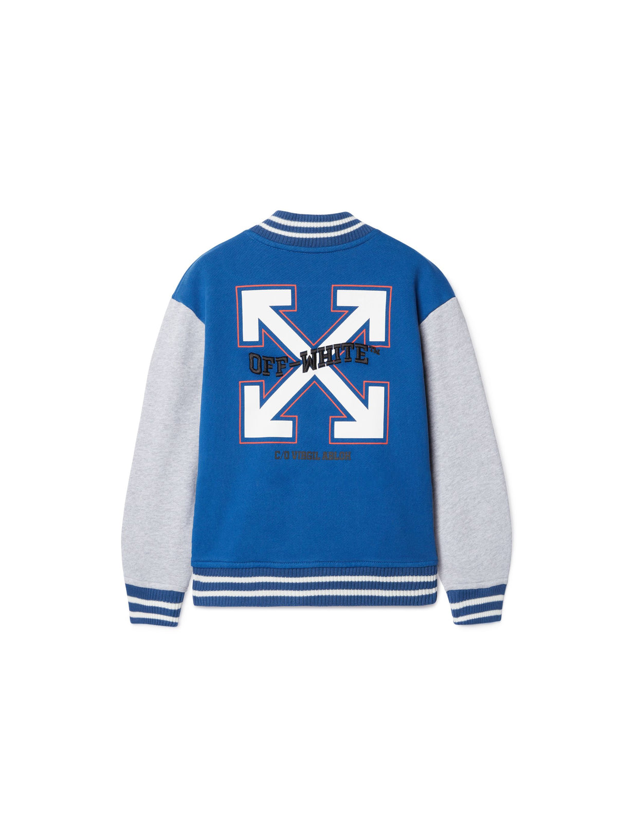 OFF WHITE Arrow Varsity Fleece Jacket BLUE OBEH004S25FLE001
