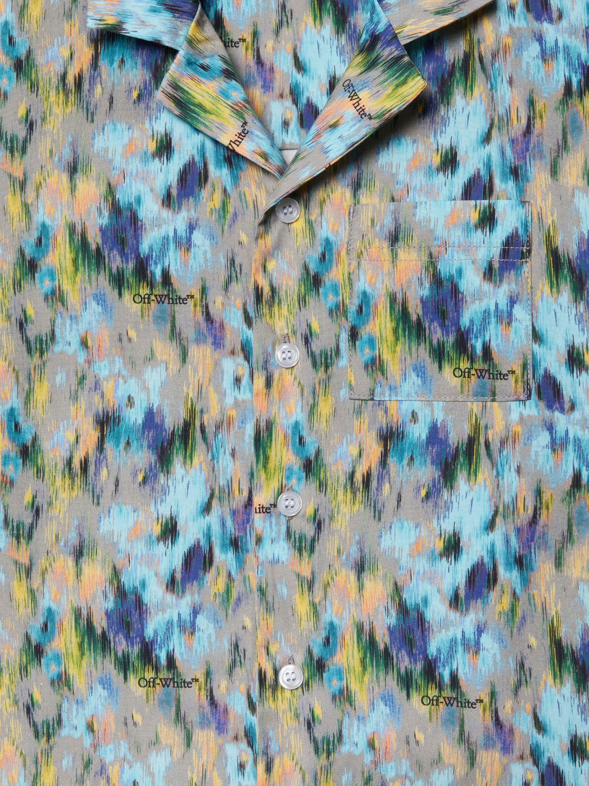 OFF WHITE All Over Watercolor Shirt S/S BLUE OBGA002S25FAB001