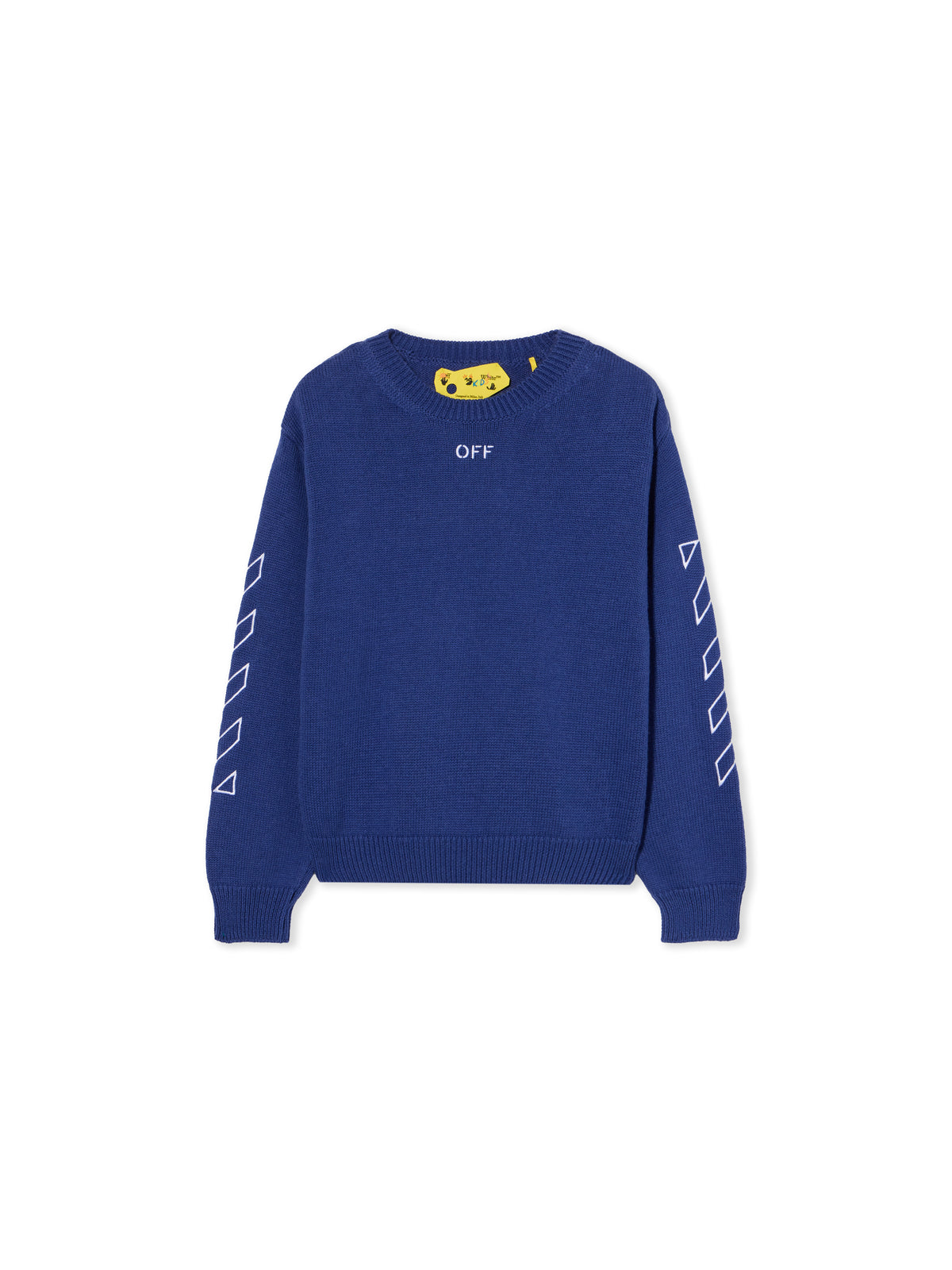 Off Stamp Knit Crew Sweater