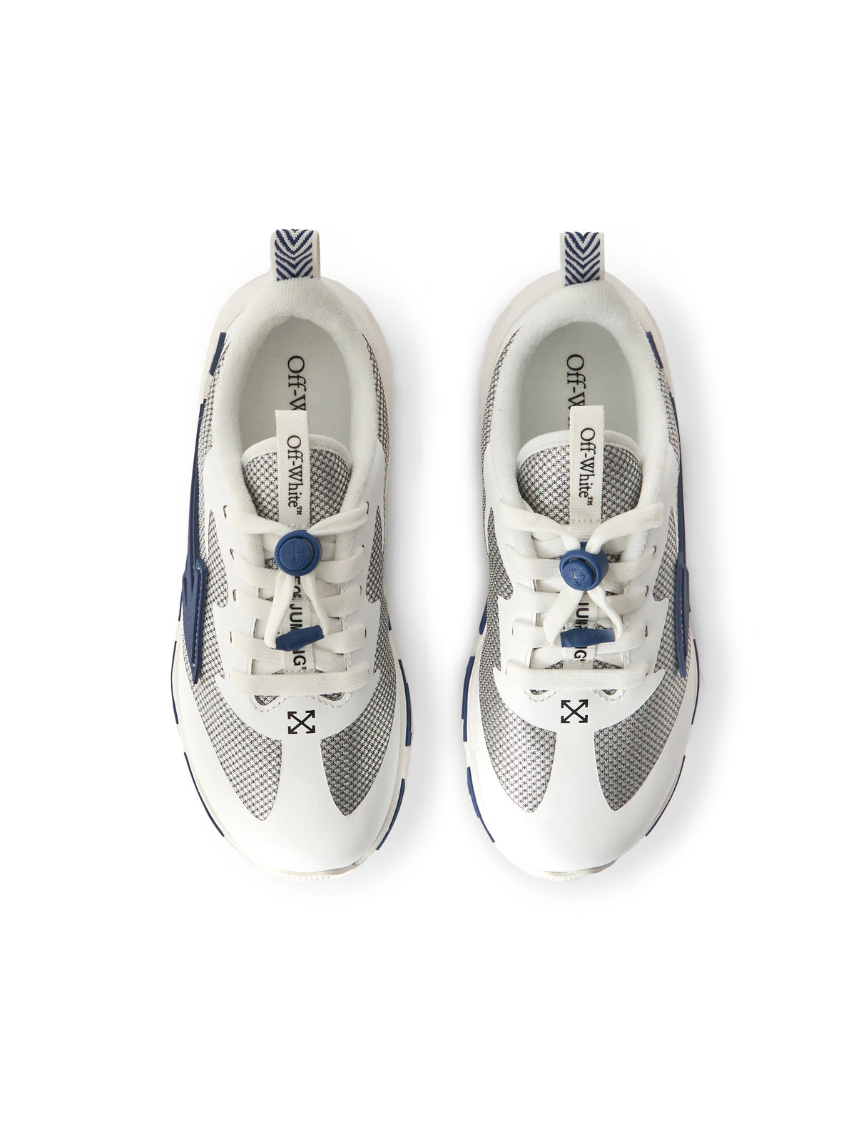 OFF WHITE "For Jumping" Sneakers WHITE - NAVY BLUE OBIA013S26FAB001