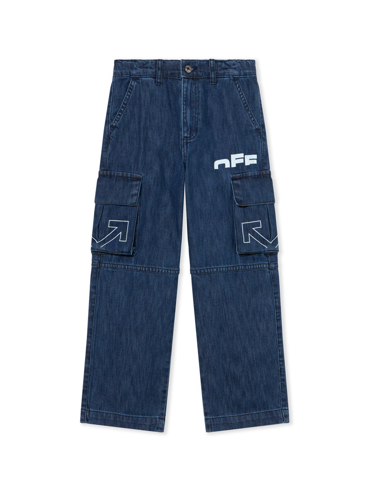 Type Logo Denim Cargo Pants
