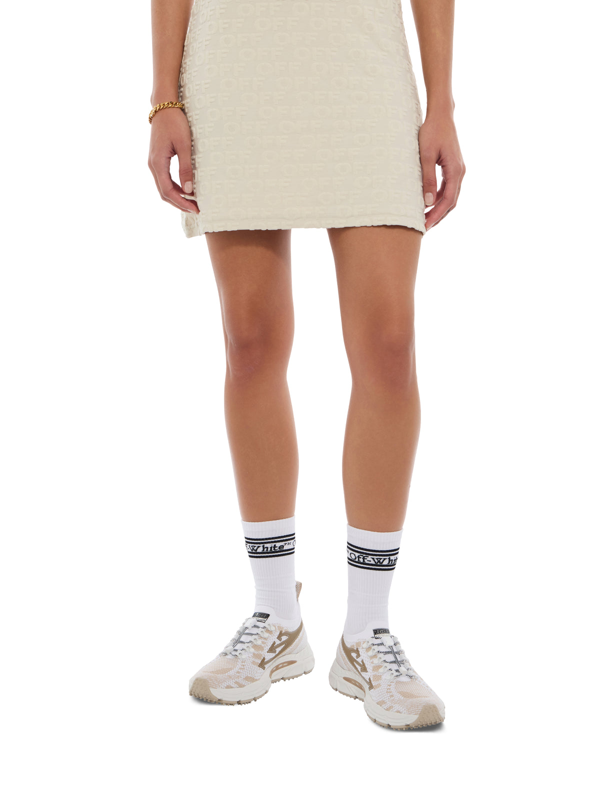 OFF WHITE Be Right Back Knit Sneakers WHITE/BRONZE OF05756210