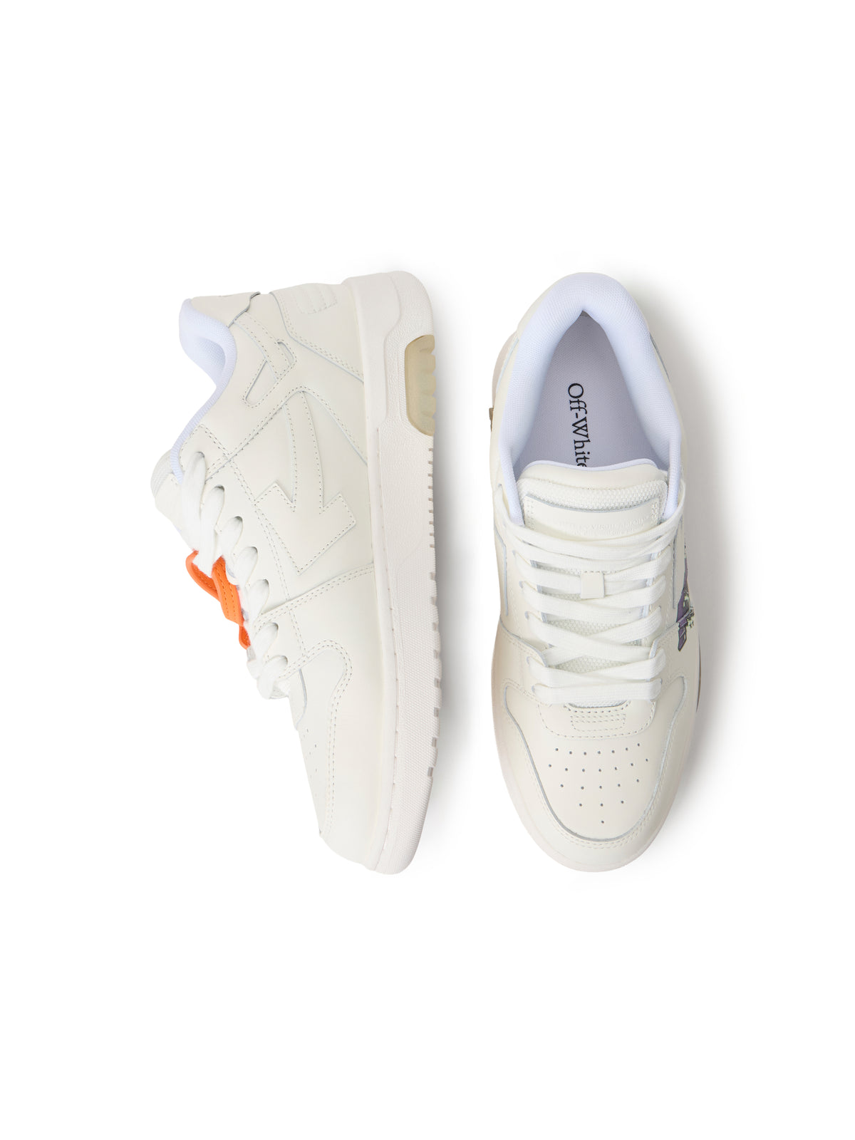 OFF WHITE Out Of Office “For Walking” Art Sneakers WHITE/PURPLE OF06004510