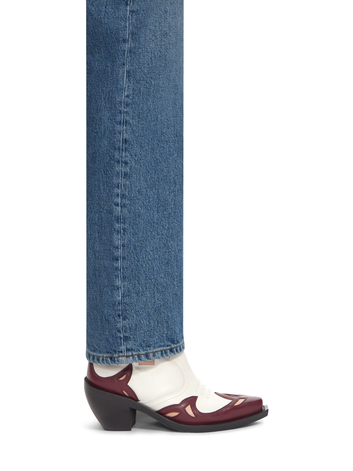 OFF WHITE Santiago Texan Ankle Boots OFF WHITE/BURGUNDY OF06091101
