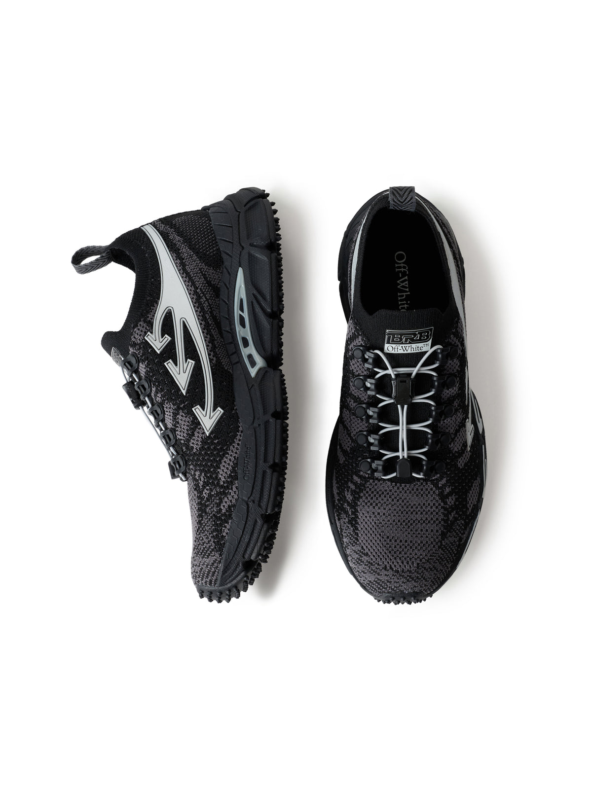OFF WHITE Be Right Back Knit Sneakers BLACK/SILVER OF06208001