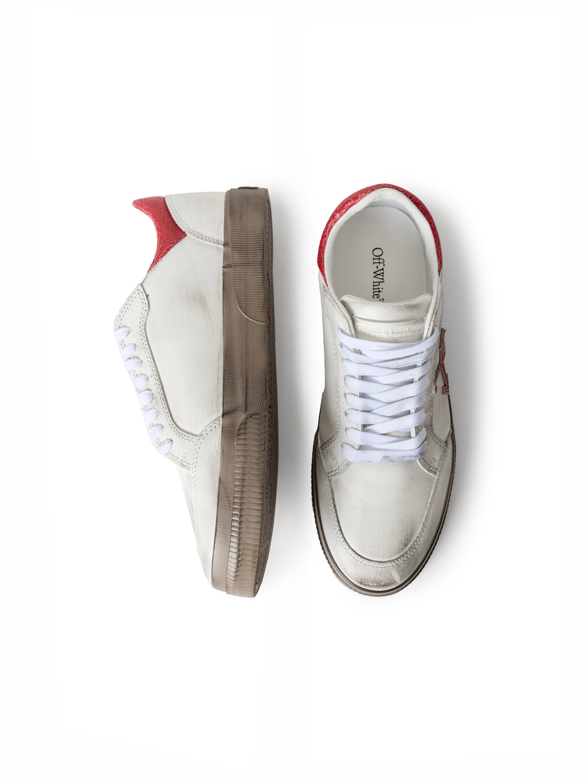 OFF WHITE Vulcanized Low Worn Out Sneakers VINTAGE WHITE/HAUTE RED OF06386609