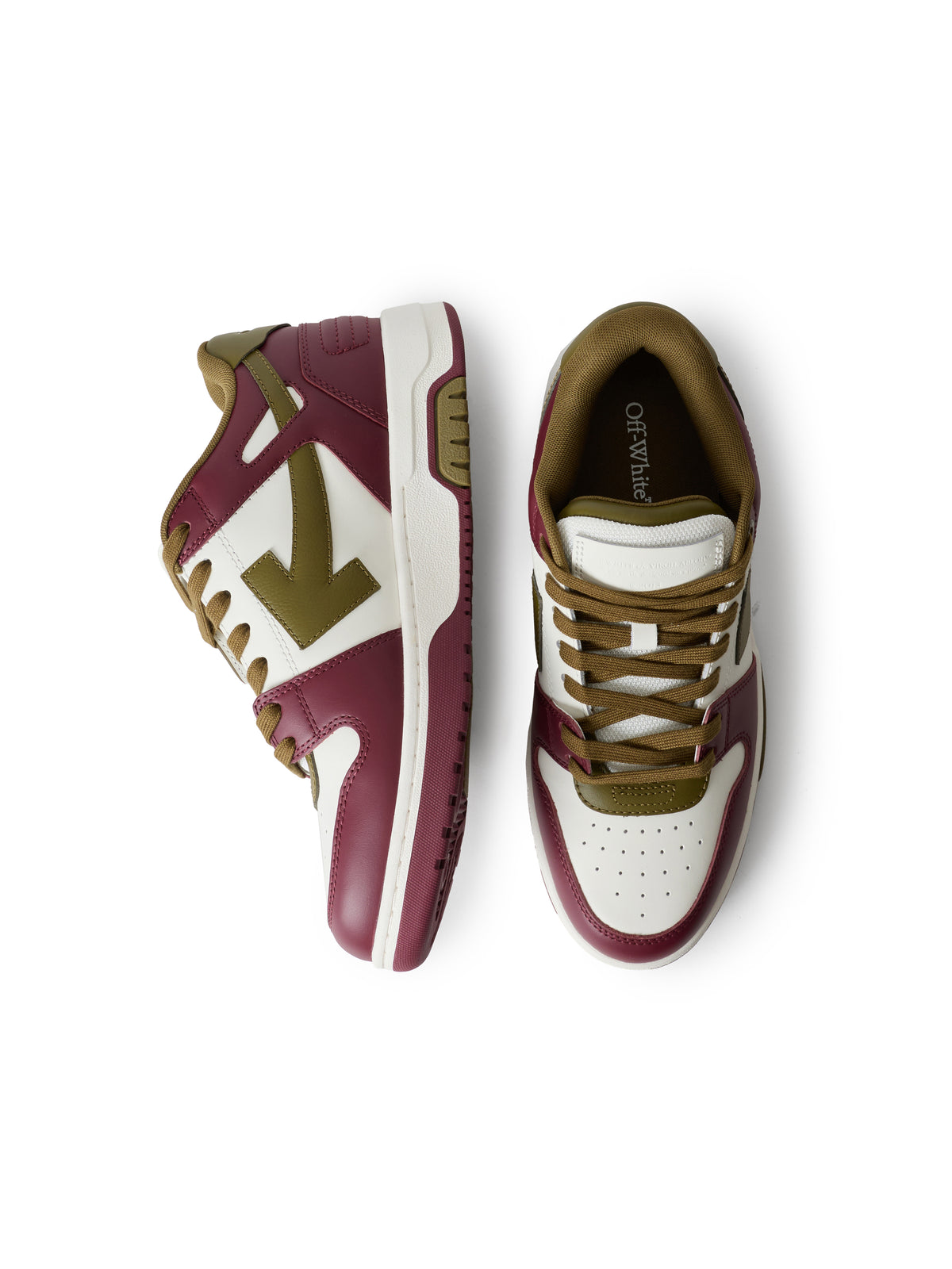 OFF WHITE Out Of Office Sneakers Burgundy/Forest Green OF06552601