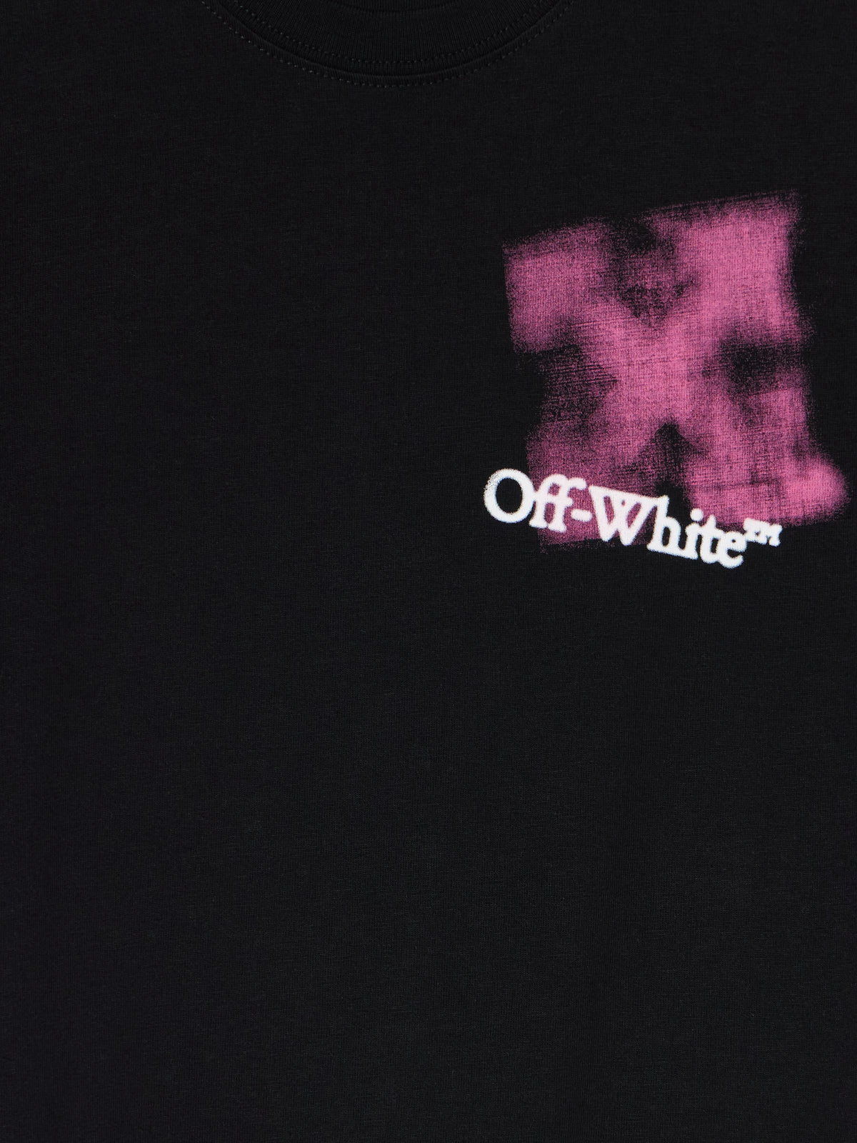 OFF WHITE Arrow Spray T-Shirt BLACK - FUCHSIA OGAA001F25JER005