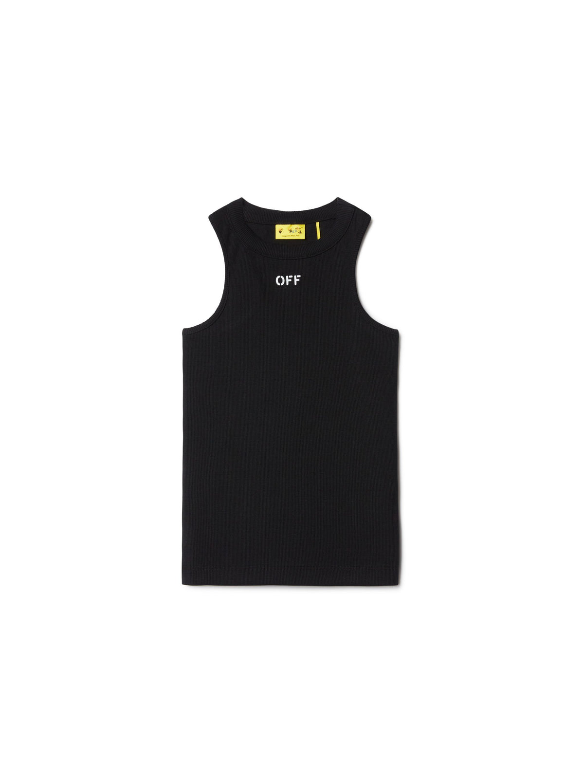 Off Stamp Clear Ribbed Tank