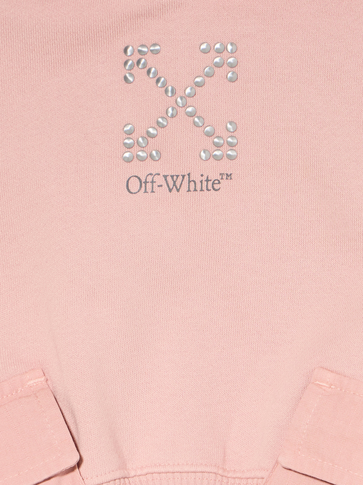 OFF WHITE Arrow Studs Cargo Crop Hoodie ROSE PINK - DARK GREY OGBB00BF25FLE001