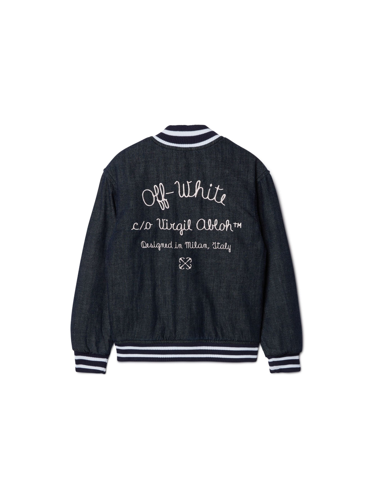 Script Type Denim Varsity