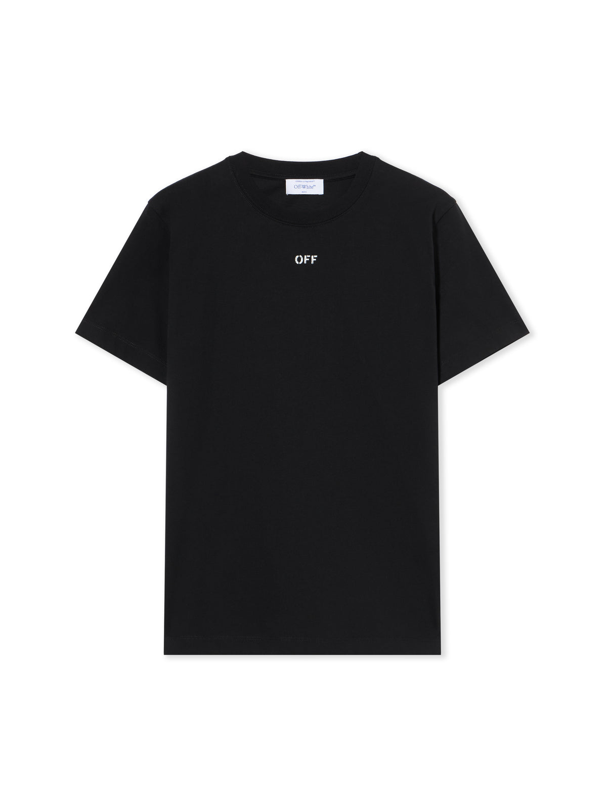 OFF WHITE Newspaper Arrow Slim Logo Tee BLACK - WHITE OMAA027F25JER005