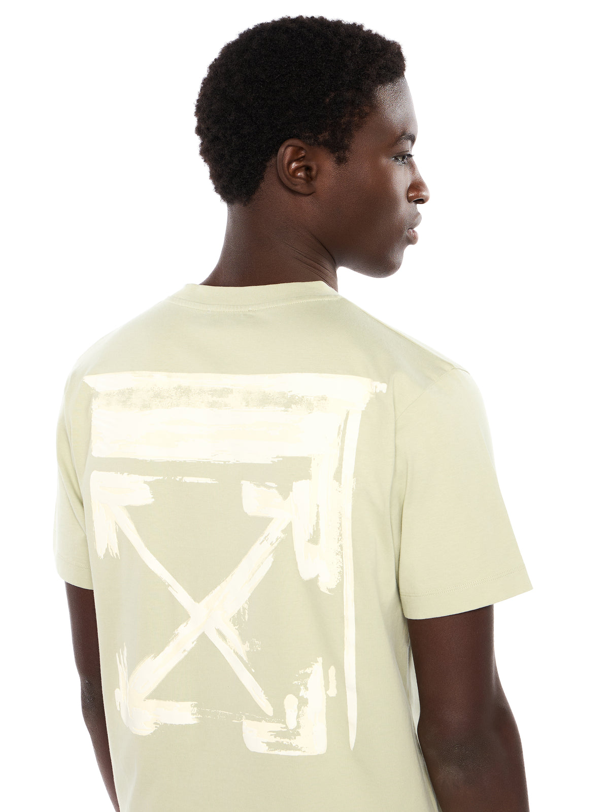 OFF WHITE Ink Arrow Slim Logo Tee ALFAALFA - DOUBLE CREAM OMAA027F25JER007