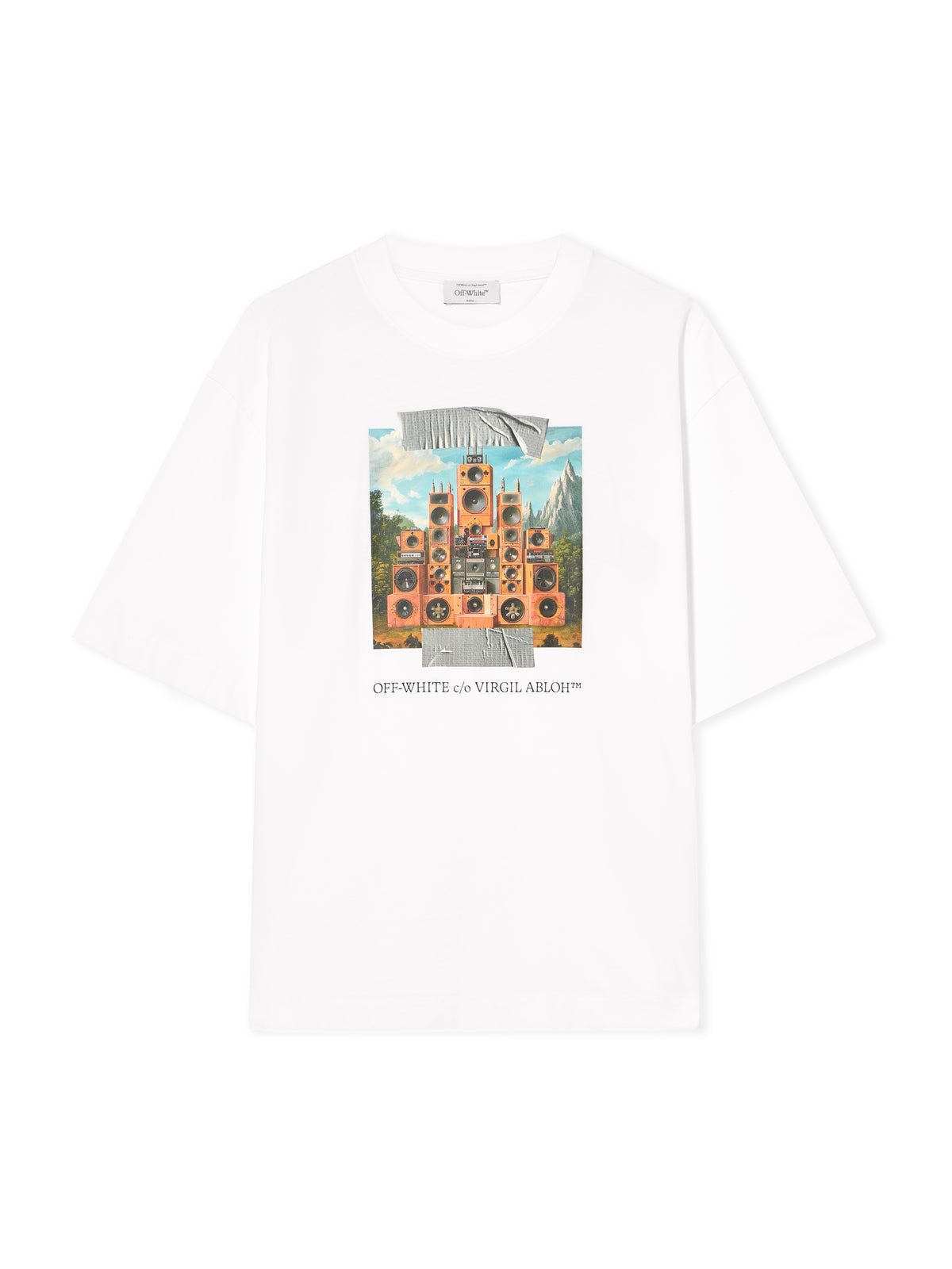 OFF WHITE Train Off Skate Logo Tee WHITE - BLACK OMAA120F25JER004