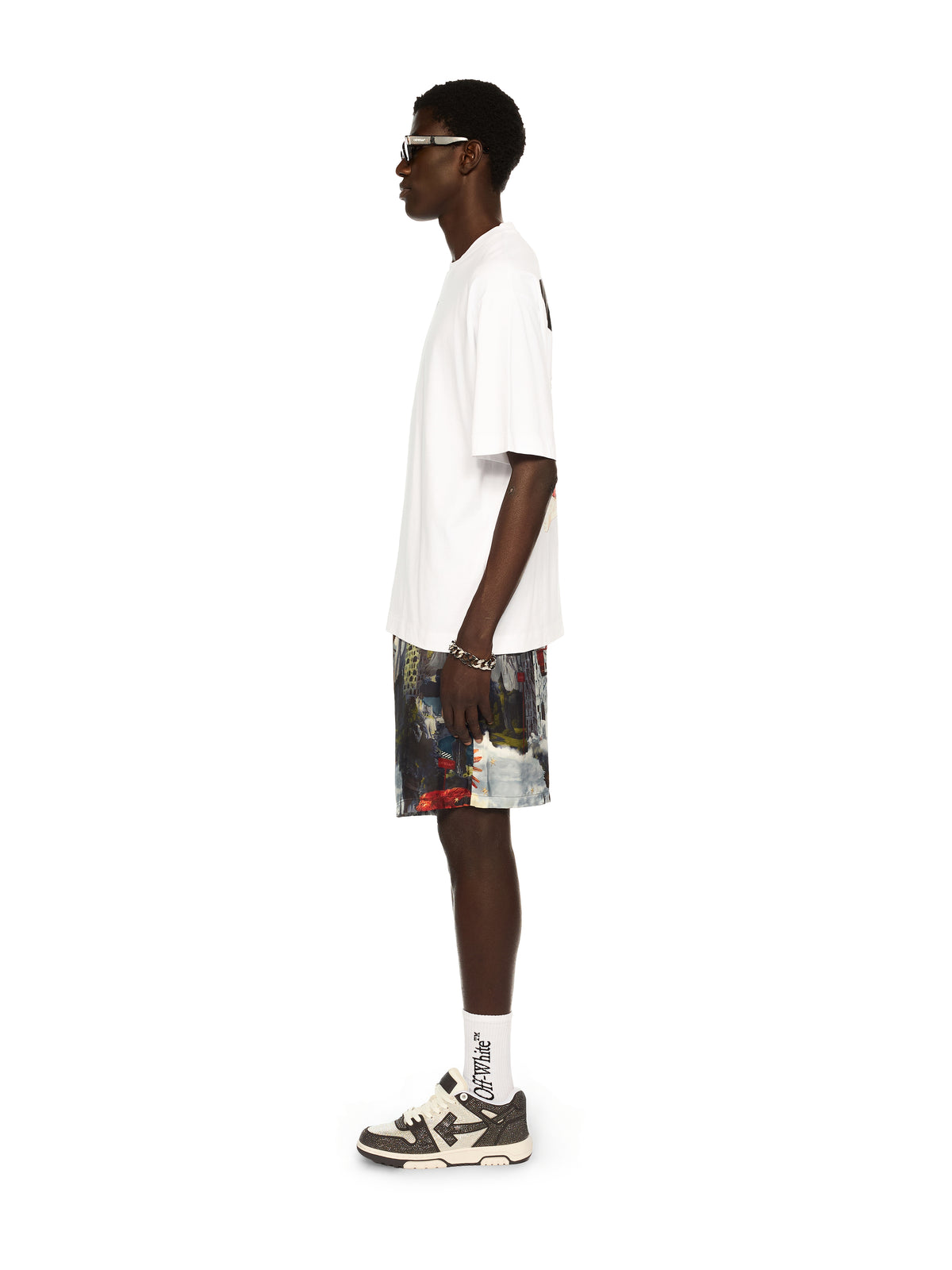 OFF WHITE Thinkman Arrow Skate Logo Tee WHITE - BLACK OMAA120F25JER008