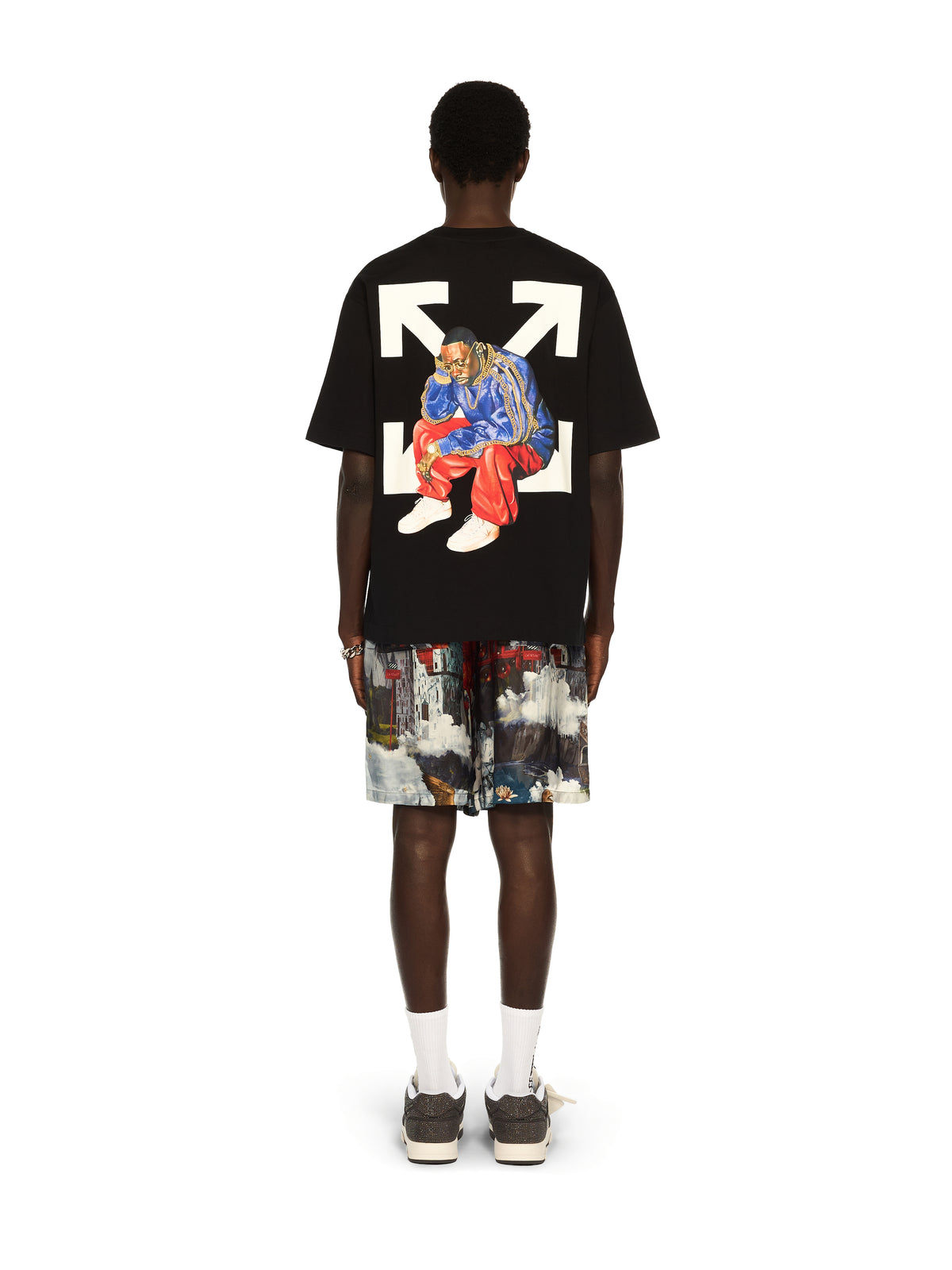 OFF WHITE Thinkman Arrow Skate Logo Tee BLACK - WHITE OMAA120F25JER008