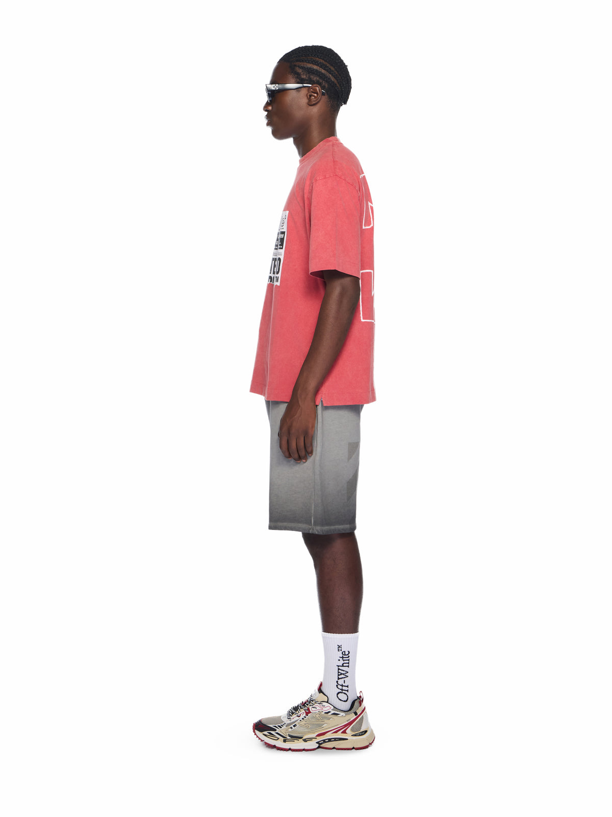 OFF WHITE News Outl Arrow Skate Logo Tee VINTAGE CHILI PEPPER - WHITE OMAA120F25JER009
