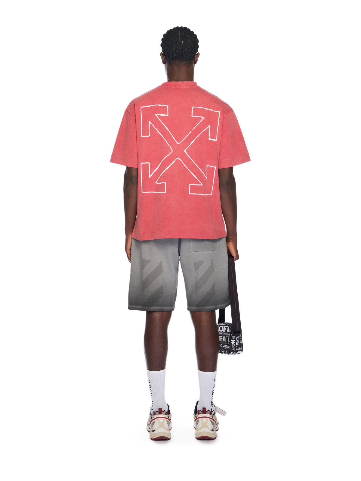 OFF WHITE News Outl Arrow Skate Logo Tee VINTAGE CHILI PEPPER - WHITE OMAA120F25JER009