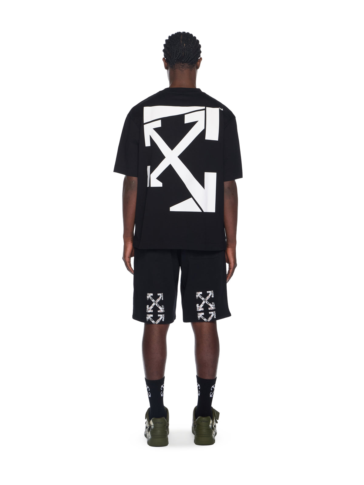 OFF WHITE Run Arrow Skate Logo T-Shirt BLACK - WHITE OMAA120F25JER00F
