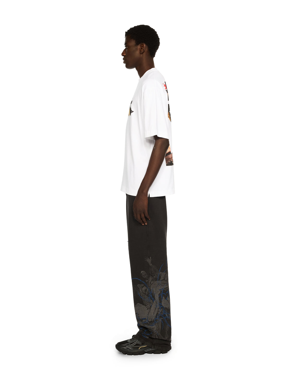 OFF WHITE Paint Arrow Skate Logo Tee WHITE - BLACK OMAA120F25JER00U