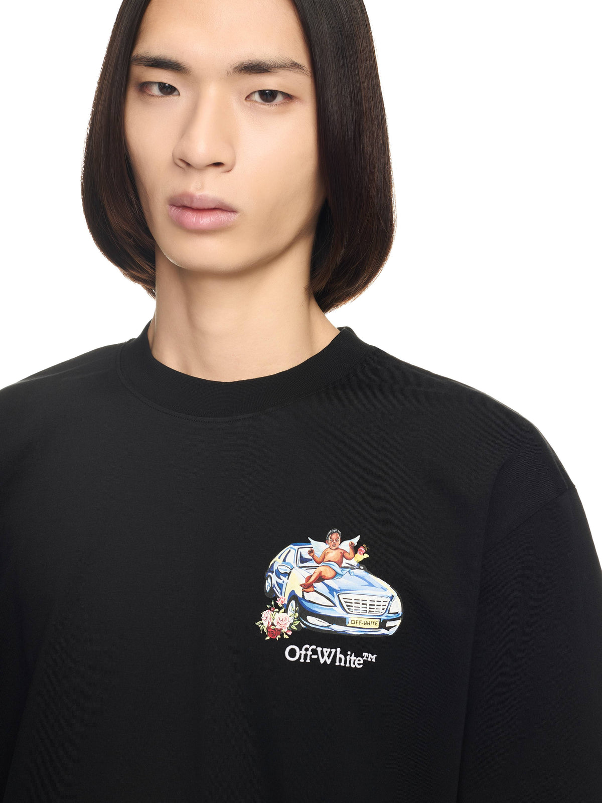 OFF WHITE Fresco Arrow Skate S/S Tee BLACK OMAA120S25JER003