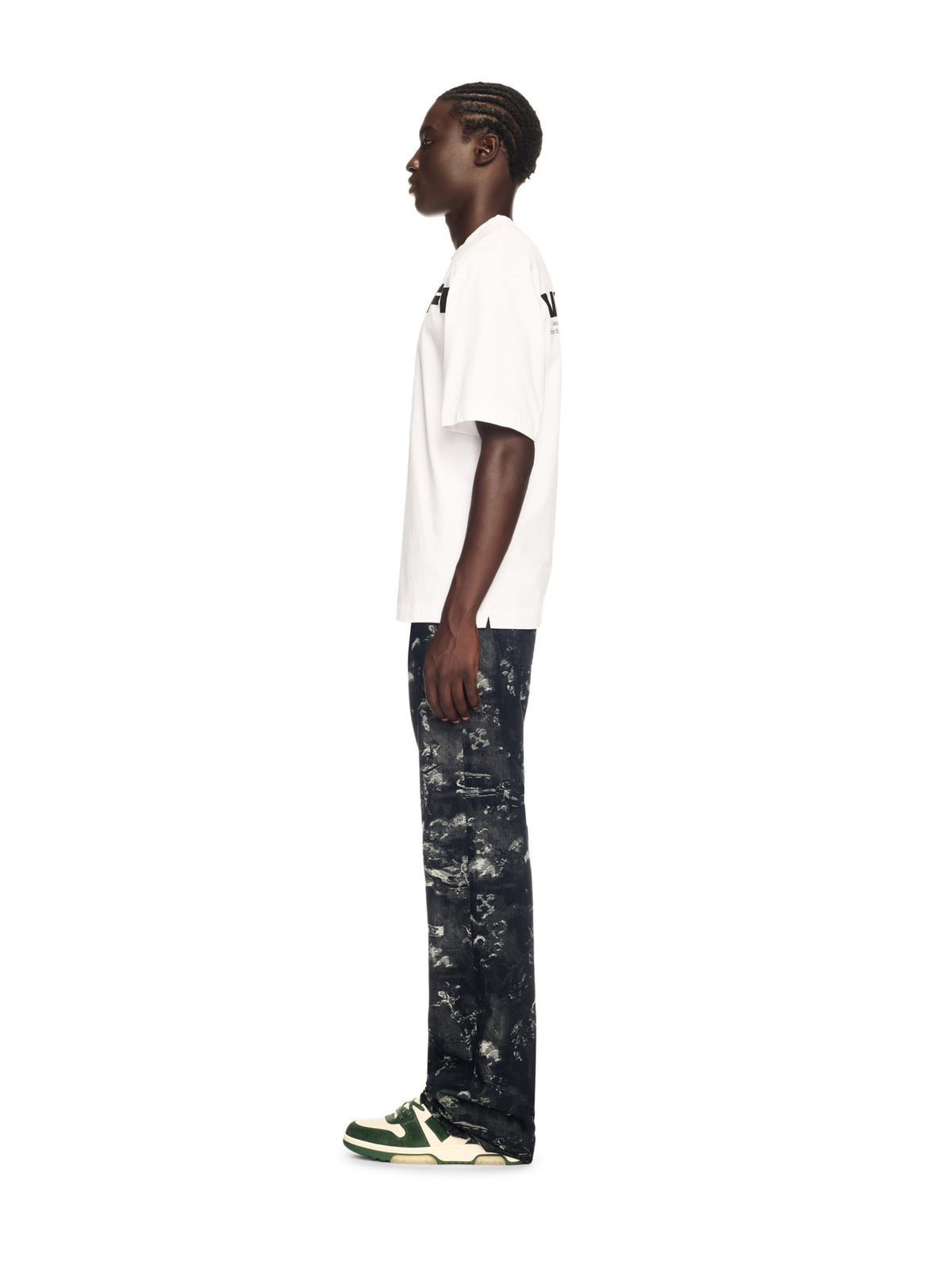 OFF WHITE White Off Split T-Shirt WHITE OMAA120S25JER00B