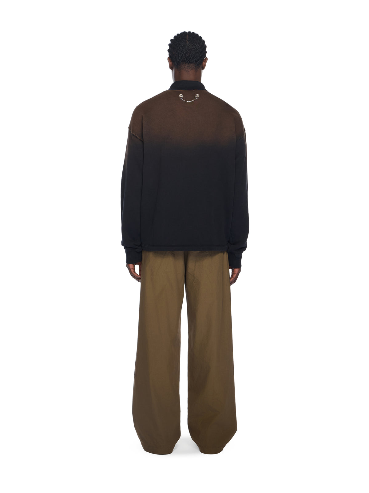 OFF WHITE Gradient Fleece Polo Shirt DIRTY BLACK - DIRTY BLACK OMAD00NF25FLE007