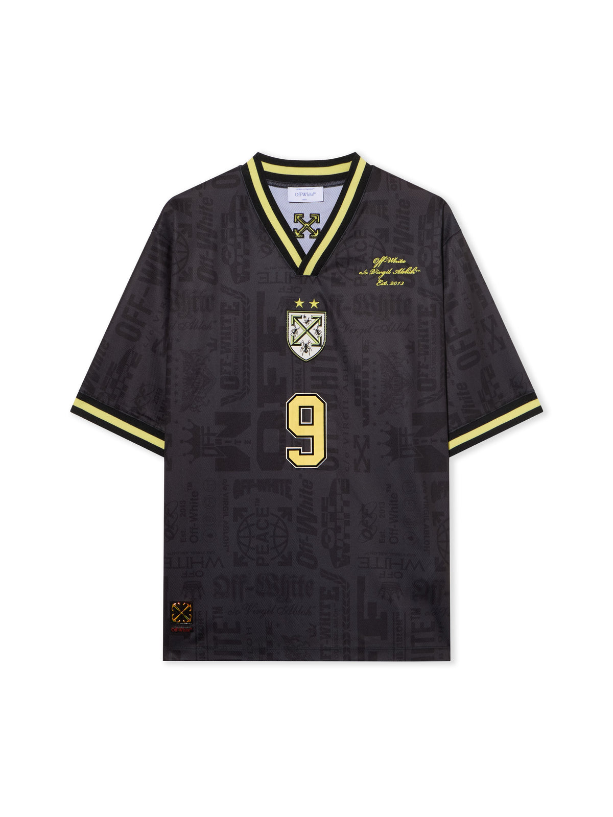 OFF WHITE Multilogo Soccer Tee BLACK - BLACK OMAD00SF25JER002