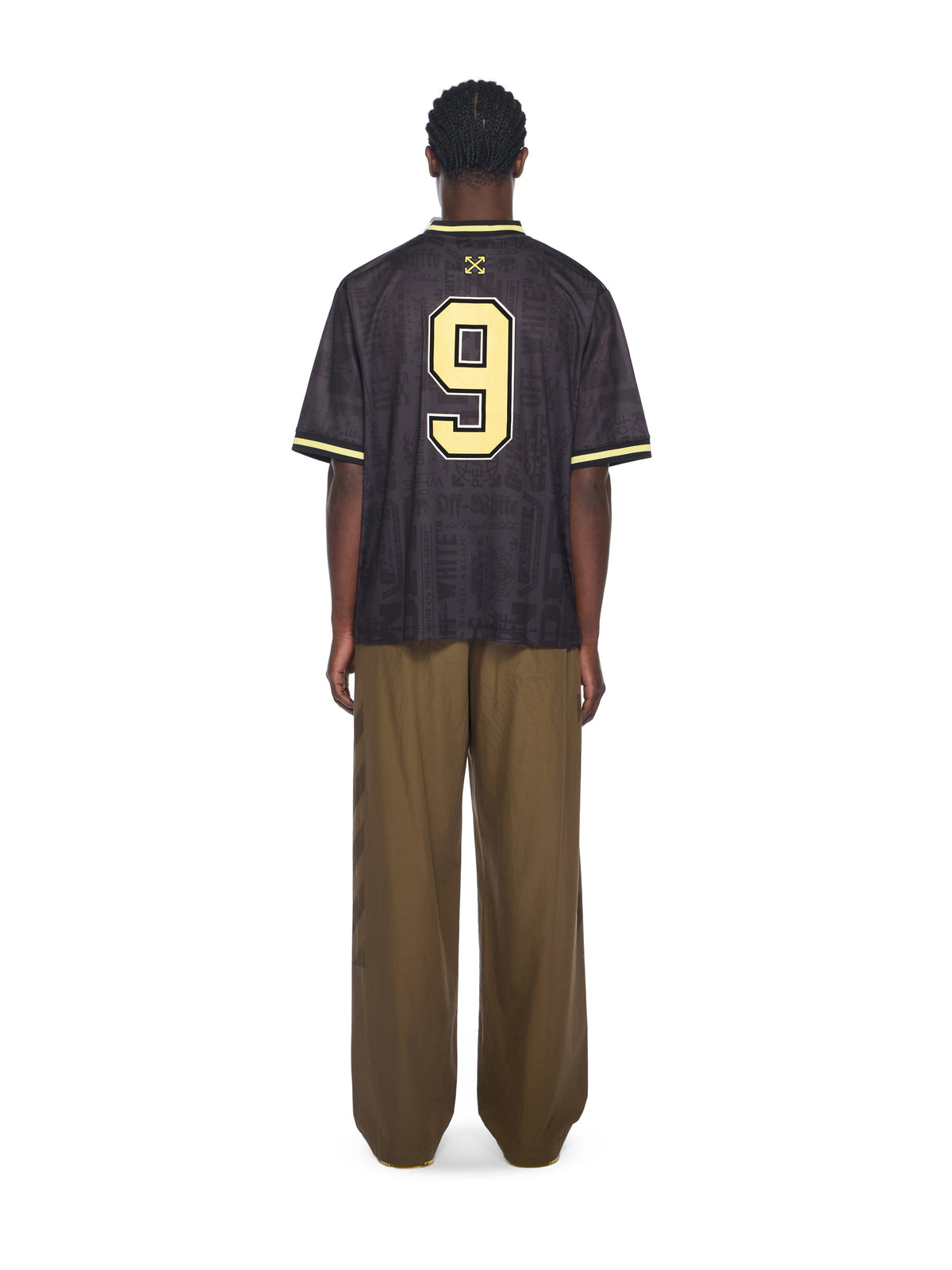 OFF WHITE Multilogo Soccer Tee BLACK - BLACK OMAD00SF25JER002